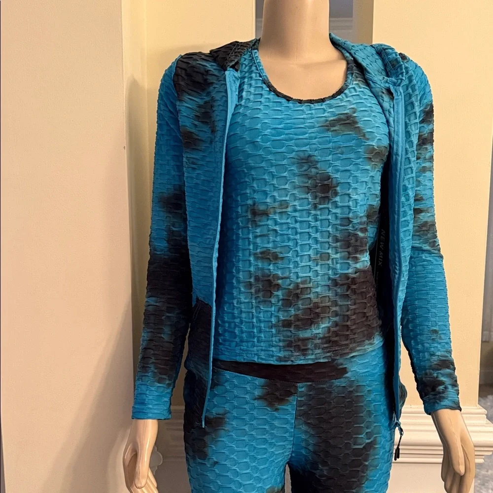 New Mix 3 piece Blue and Black Leggings Set - Picture 2 of 8